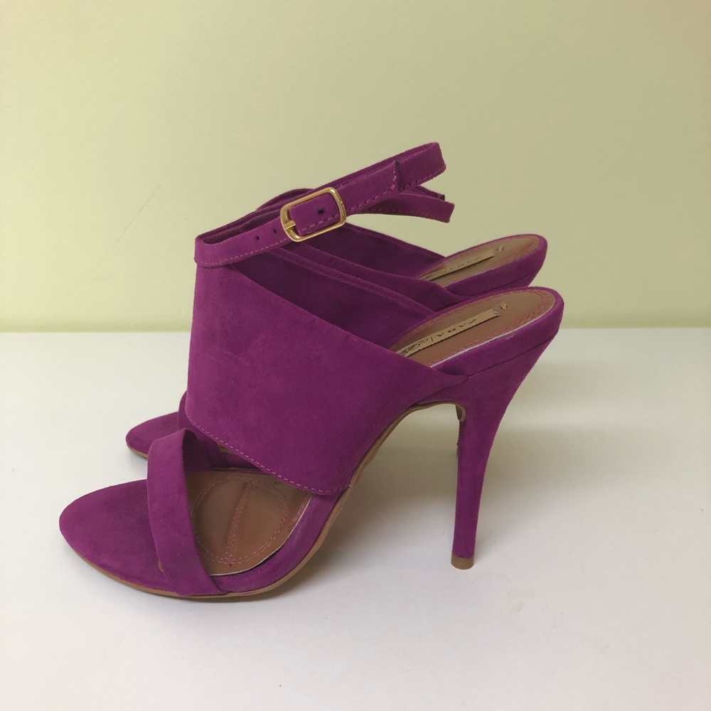 Zara Fuchsia Suede High Heel Sandals